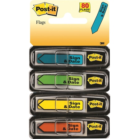 Post-It FLAGS, SET, SIGNHERE, 1/2, AST PK MMM684SD